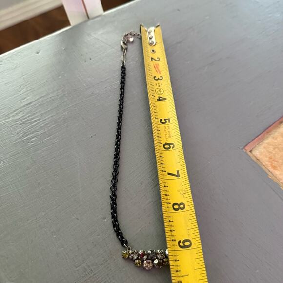 Sabika Crystal Pendant Black Chainlink Necklace - Picture 3 of 9